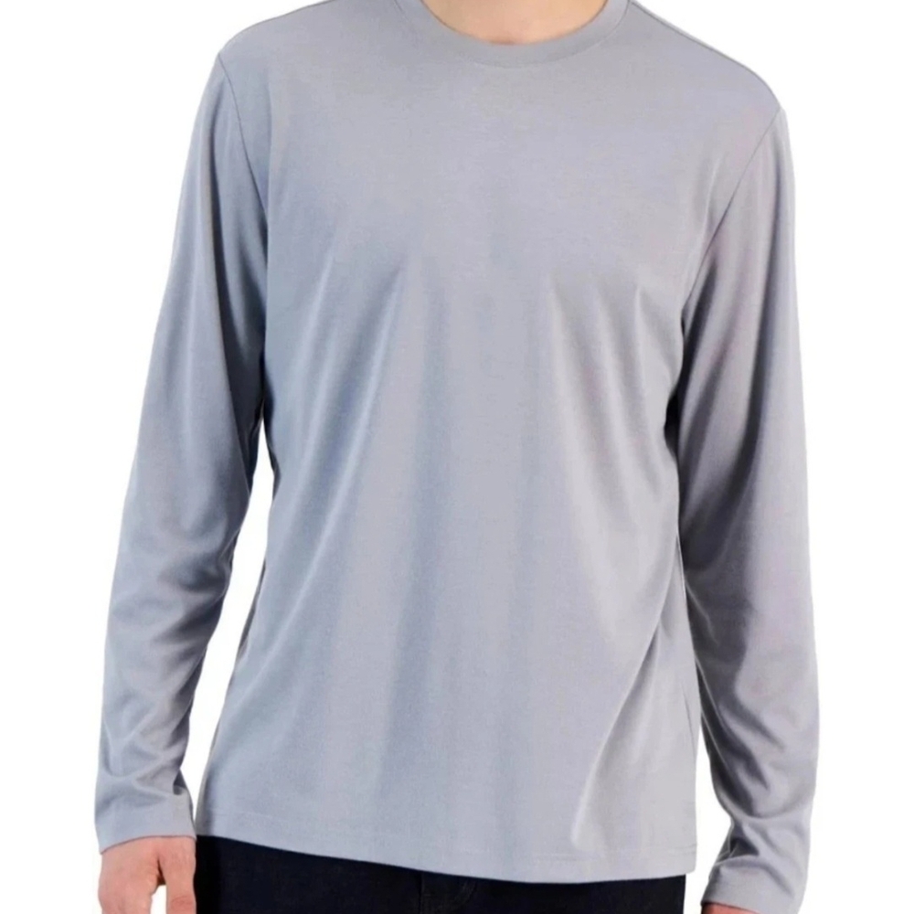 Alfani Men’s Alfatech Long Sleeve Crewneck T-Shirt Skyrocket NWT